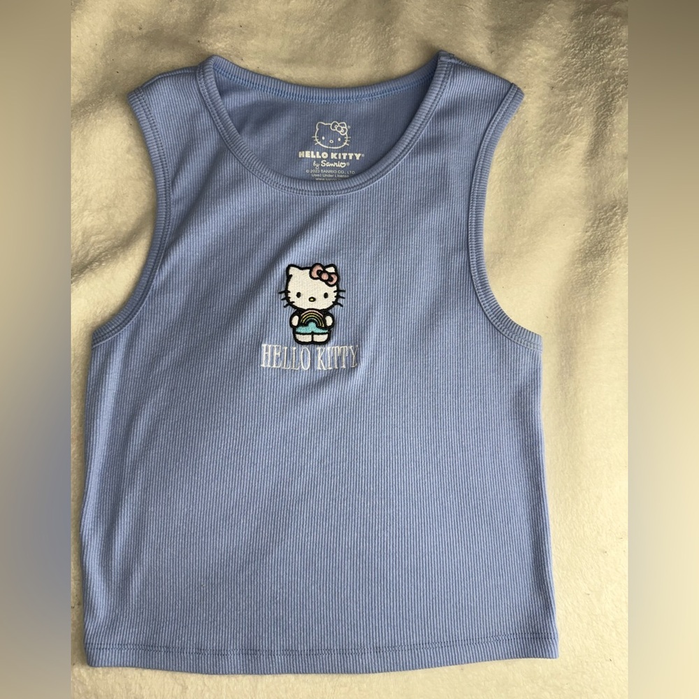 Hello Kitty Blue Tank Top with Graphic Design